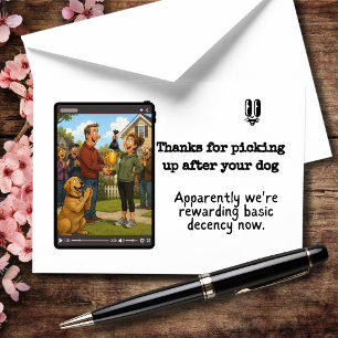 Bedankt voor het opruimen achter je hond