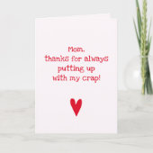 Bedankt voor het opzetten - Funny Moederdag Quote Kaart (Voorkant)