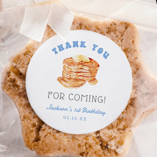 Bedankt voor het pannenkoekenontbijt van de jongen ronde sticker