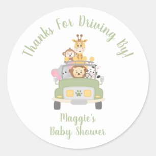 Bedankt voor het rijden met Baby shower van dierli Ronde Sticker