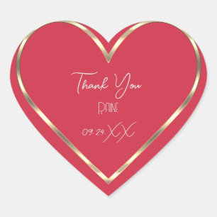 Bedankt voor het Roos Golden Heart Bridal Weddensc Hart Sticker
