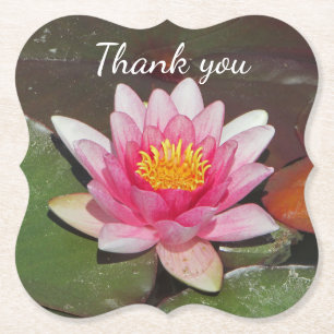 Bedankt voor het roze water Lily Fotoappreciatie Kartonnen Onderzetters