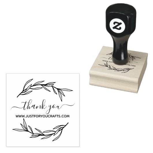 Bedankt voor het script Website Laurel Leaf Rubberstempel (Gestempeld)