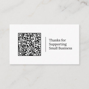 Bedankt voor het steunen van kleine bedrijven   QR Visitekaartje