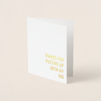 "Bedankt voor het verdragen van mijn kind" kaart