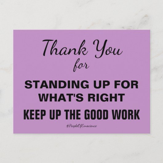 Bedankt voor het verzet van de partij briefkaart (Voorkant)