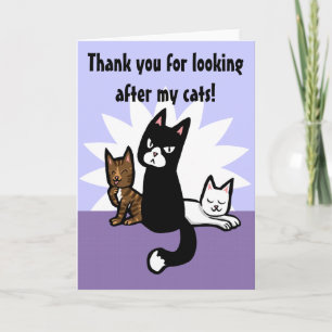 Bedankt voor het verzorgen van de katten kaart