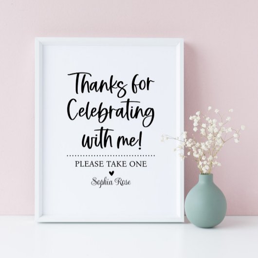 Bedankt voor het vieren met me teken poster