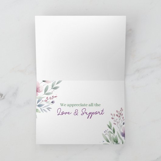 Bedankt voor het vieren met ons | bloemenbruiloft kaart (Binnen)