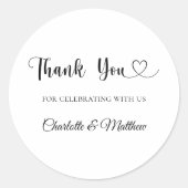 Bedankt voor het vieren met ons bruidegom bruiloft ronde sticker (Voorkant)