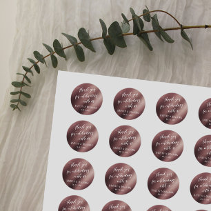 Bedankt voor het vieren met ons Faux Roos Gold Ronde Sticker