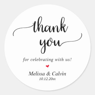 Bedankt voor het vieren met ons, Rustic Wedding Ronde Sticker