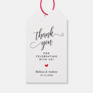 Bedankt voor het vieren met ons, Wedding Cadeaulabel
