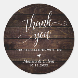 Bedankt voor het vieren met ons, Wedding Ronde Sticker