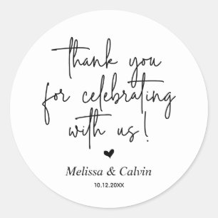 Bedankt voor het vieren met ons Wedding Sticker