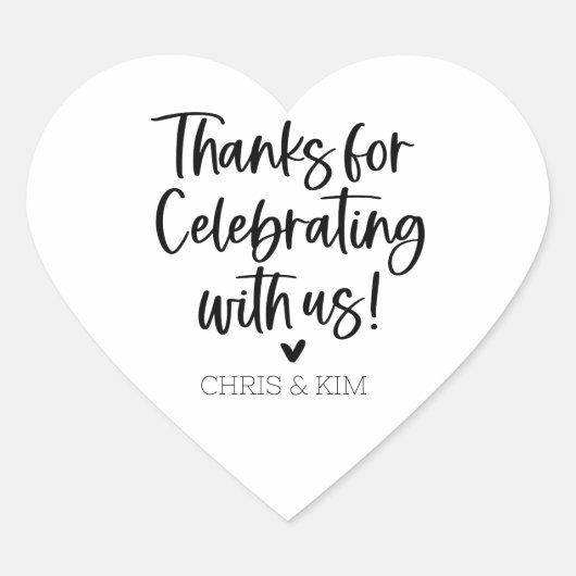 Bedankt voor het vieren met Us Heart Stickers (Voorkant)