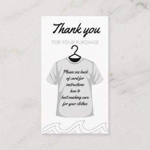 Bedankt voor het wassen van de zorginstructies visitekaartje