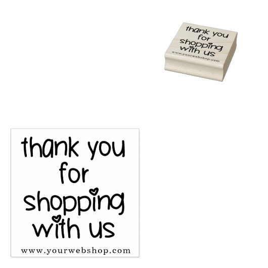 Bedankt voor het winkelen bij ons - Small Business Rubberstempel (Gestempeld)