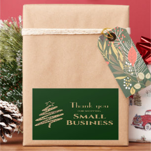 Bedankt voor het winkelen Small Business Gold Holi Rechthoekige Sticker
