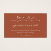 Bedankt voor het winkelen Terracotta korting Kaart (Achterkant)