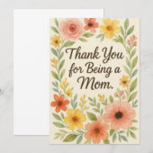 "Bedankt voor het zijn van een moeder" kaart - The (Voorkant / Achterkant)