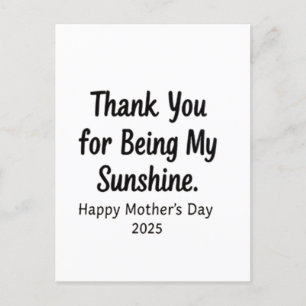 Bedankt voor het zijn van mijn Sunshine Mom Gifts Feestdagenkaart