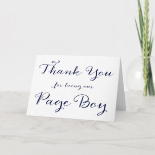 Bedankt voor het zijn van onze Page Boy Wedding Ka
