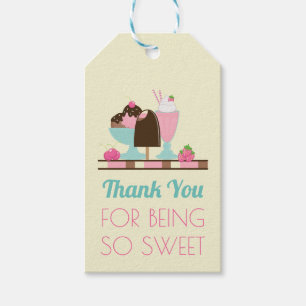 Bedankt voor het zijn zo lief ijs traktaties cadeaulabel