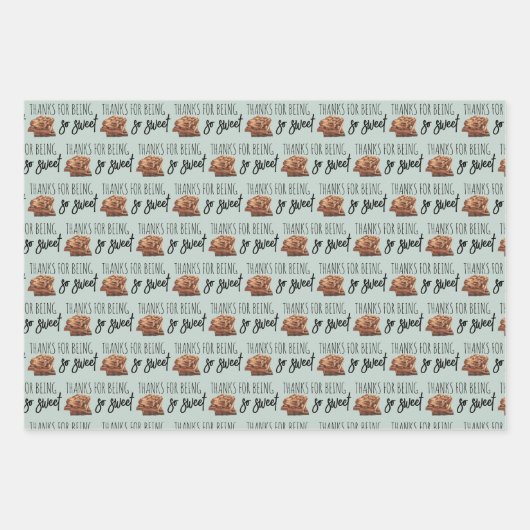 Bedankt voor het zoete ompakken van papierbladen inpakpapier vel (Voorkant 3)