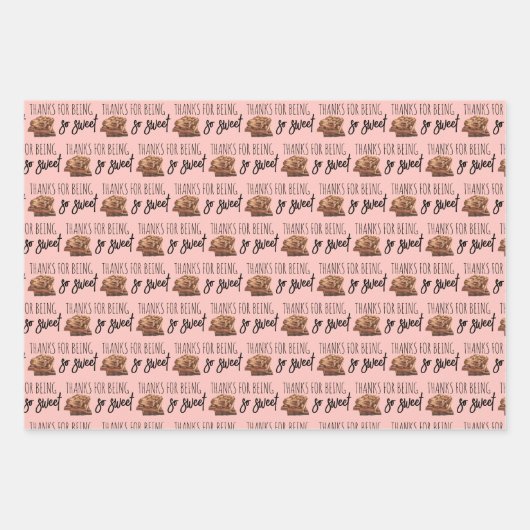 Bedankt voor het zoete ompakken van papierbladen inpakpapier vel (Voorkant)