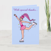 Bedankt voor Ice Skating Coach Kaart (Voorkant)