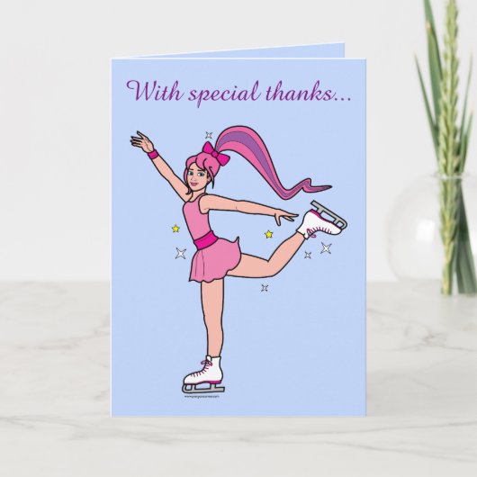 Bedankt voor Ice Skating Coach Kaart (Voorkant)