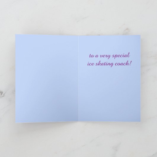 Bedankt voor Ice Skating Coach Kaart (Binnen)