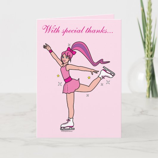 Bedankt voor Ice Skating Coach Kaart (Voorkant)
