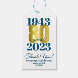 Bedankt voor je 80e verjaardag cadeaulabel