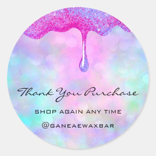 Bedankt voor je aankoop Boutique Holograaf Ronde Sticker (Voorkant)