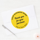 Bedankt voor je aankoop op geel ronde sticker (Envelop)