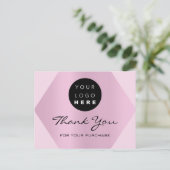 Bedankt voor je aankoop roze Logo Briefkaart (Staand voorkant)