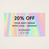 bedankt voor je aankoop visitekaartje (Achterkant)