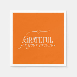"Bedankt voor je aanwezigheid"  Servet