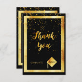 Bedankt voor je afstuderen zwarte gouden confetti (Voorkant / Achterkant)