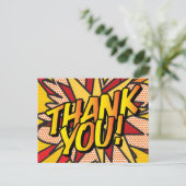 BEDANKT voor je bericht Speech Bubble Fun Retro Briefkaart (Staand voorkant)