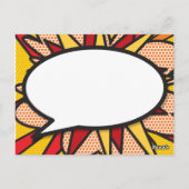 BEDANKT voor je bericht Speech Bubble Fun Retro Briefkaart (Achterkant)