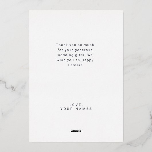 Bedankt voor je bruiloft. folie feestdagenkaart (Achterkant)