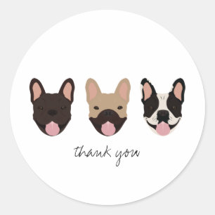 Bedankt voor je Franse Bulldogs Ronde Sticker