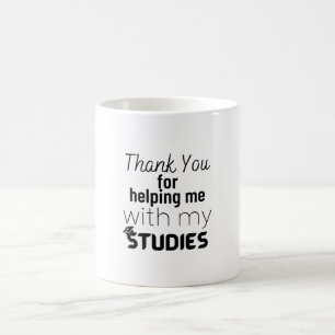 Bedankt voor je hulp bij mijn studies koffiemok