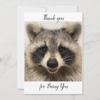 Bedankt voor je kaart met 'Animal' in het Raccoon.