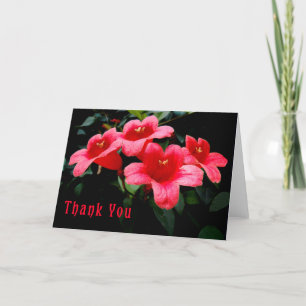 Bedankt voor je kaart met vier rode bloemen