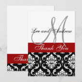 Bedankt voor je kaarten met Monogram Names Red Dam (Voorkant / Achterkant)