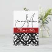 Bedankt voor je kaarten met Monogram Names Red Dam (Staand voorkant)